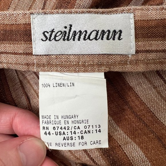 Vintage 100% Linen High Rise Waisted Shorts Long Inseam Wide Leg Relaxed Fit - Picture 5 of 8